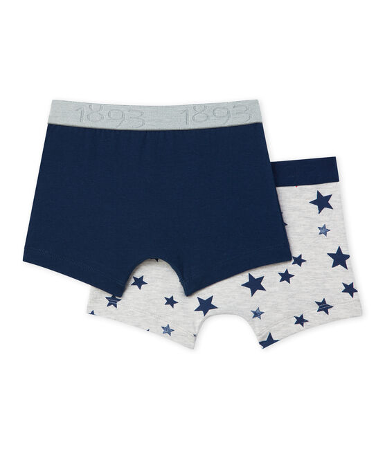 Pack of 2 boy's printed and plain stretch jersey boxers SPECIAL LOT 00