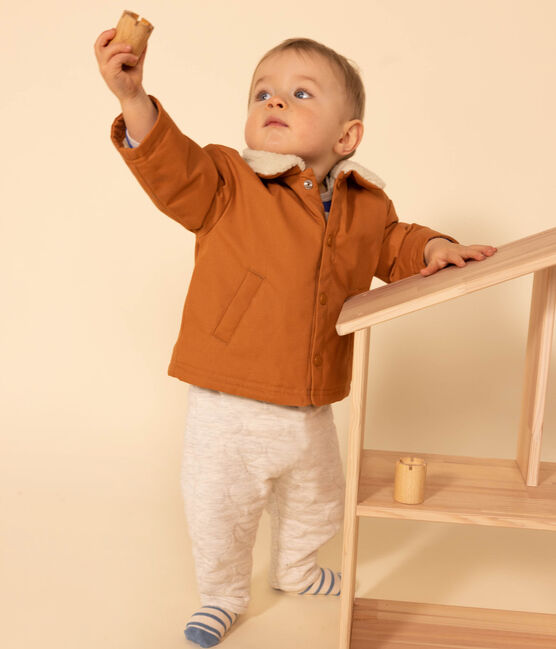 Babies' Sherpa Lined Cropped Jacket ECUREUIL brown