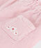 Babies' plain velour trousers with an embroidered back pocket JOLI pink