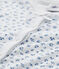 Baby girl's footless sleepsuit ECUME white/BLEU blue