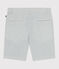 Children's stripy cotton Bermuda shorts MARSHMALLOW white/BRUT blue