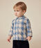 Babies' flannel shirt BEACH blue/AVALANCHE
