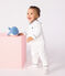 Babies' two-piece pyjamas with a sailor collar MARSHMALLOW white