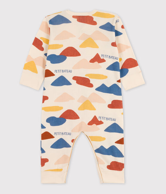 Babies' Footless Cotton Sleepsuit AVALANCHE white/MULTICO