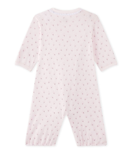 Baby girls' 2-in-1 one-piece / sleep sack VIENNE pink/MULTICO white