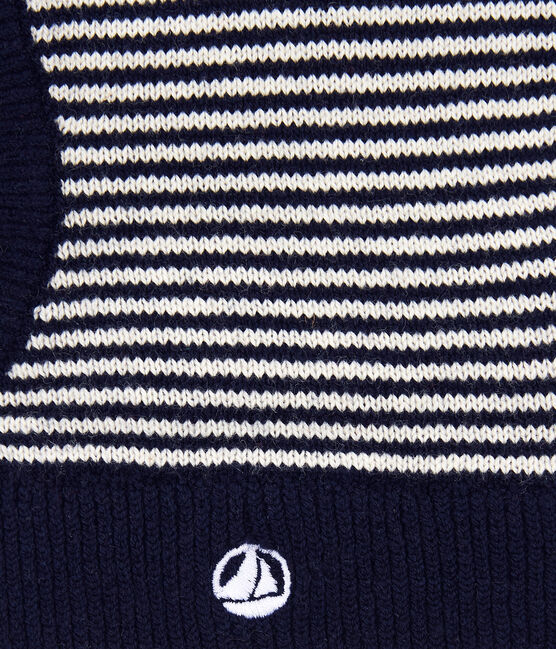 Babies' Cotton Balaclava SMOKING blue/MARSHMALLOW white