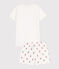 Girls' Floral Cotton Short Pyjamas MARSHMALLOW white/MULTICO white