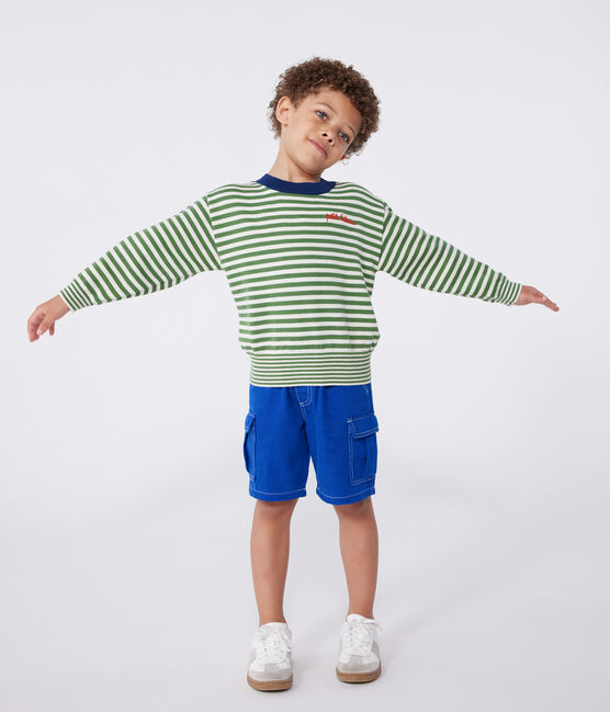Children's cotton cargo Bermuda shorts SURF blue