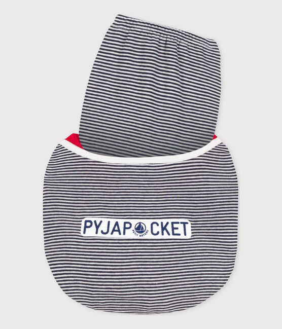 Children's Unisex Petit Bateau Cotton Short Pyjamas SMOKING blue/MARSHMALLOW white