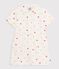 Children's short-sleeved cotton dress printed with hearts Ecru/multicolor