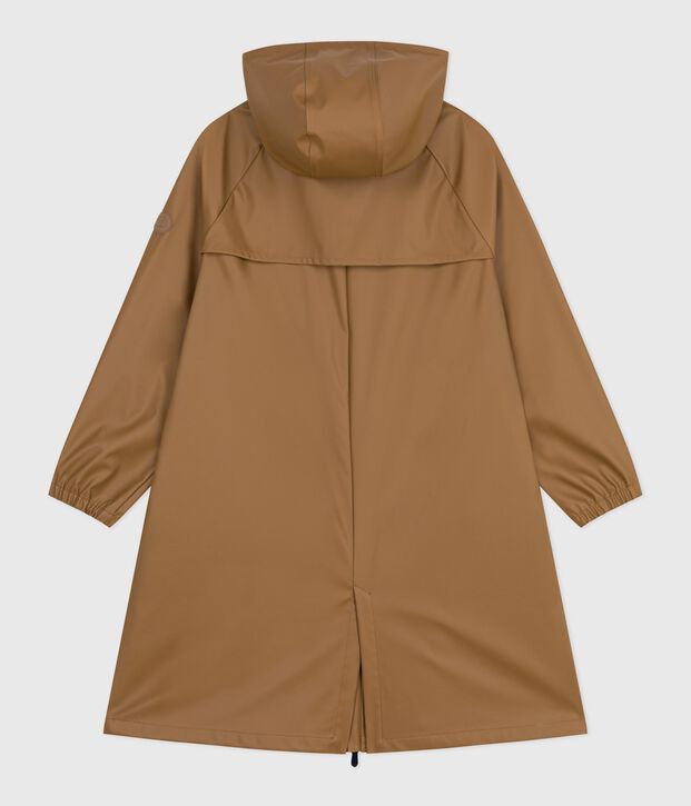 Women's long raincoat in two colours brown