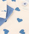 Children's heart print brushed fleece nightdress BEACH blue/AVALANCHE