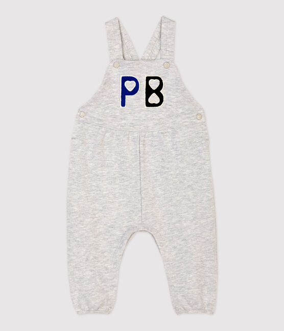 Babies' Fleece Dungarees BELUGA CHINE grey