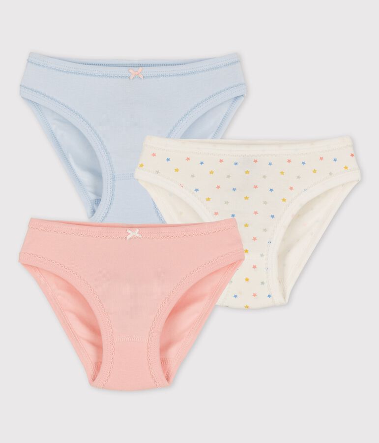 Girls' Mini Star Patterned Organic Cotton Briefs - 3-Pack multicolor