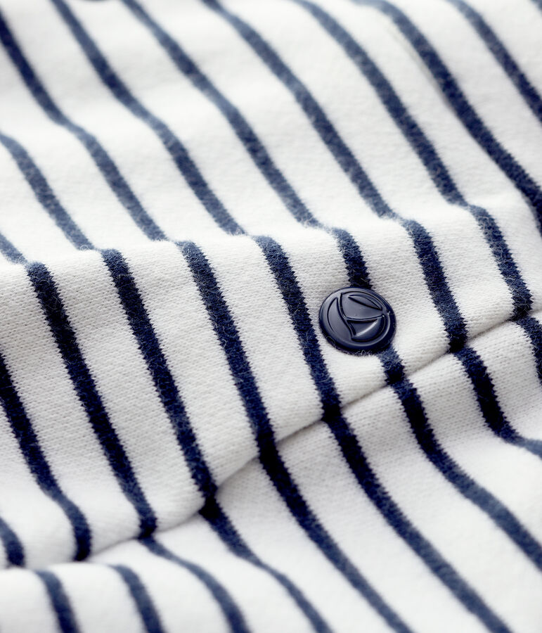 Babies' Cotton Shorts MARSHMALLOW white/SMOKING blue