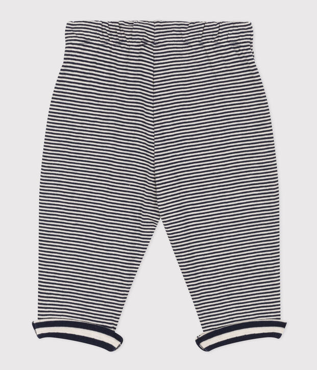 Babies' Pinstriped Tube Knit Trousers blue/ecru