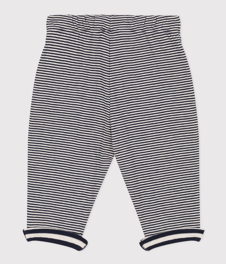 Babies' Pinstriped Tube Knit Trousers blue/ecru