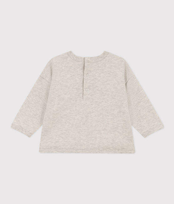 Babies' Petit Bateau x Snoopy Fleece Sweatshirt BELUGA CHINE grey