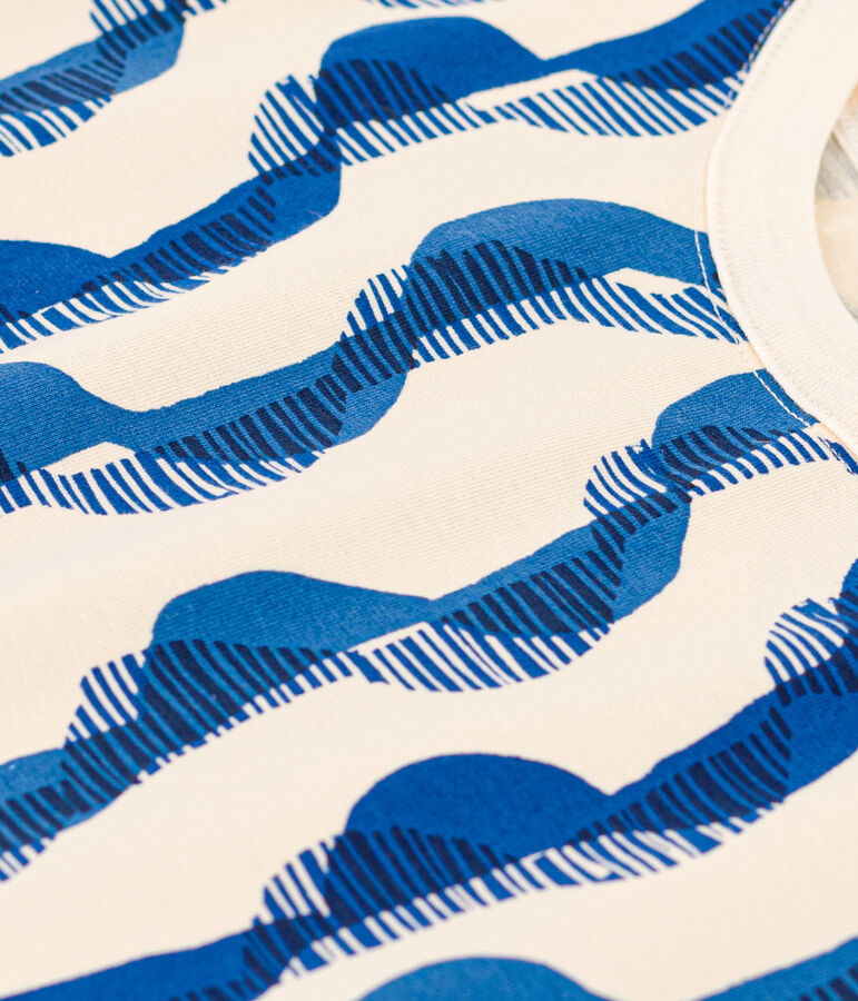 Girls' short-sleeved cotton T-shirt Ecru/multicolor