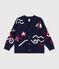 Children's wool and cotton cardigan with little motifs red/multicolor