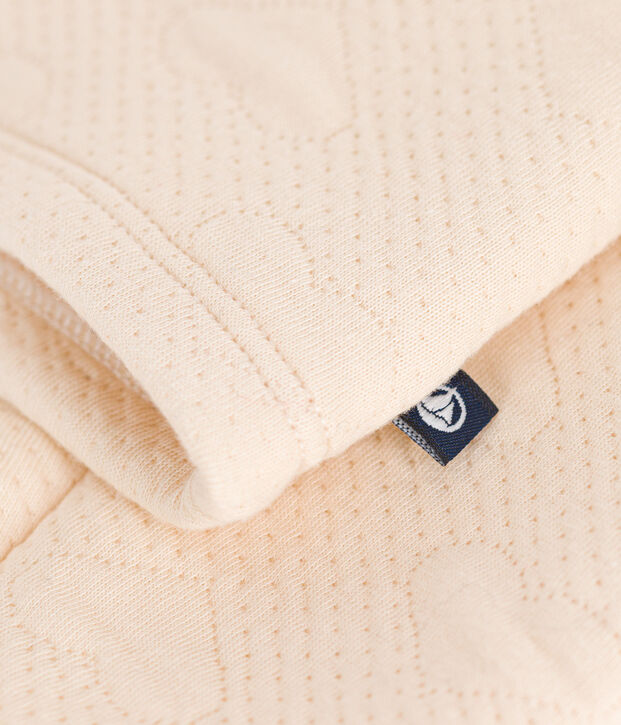 Girls' tube knit cardigan Ecru