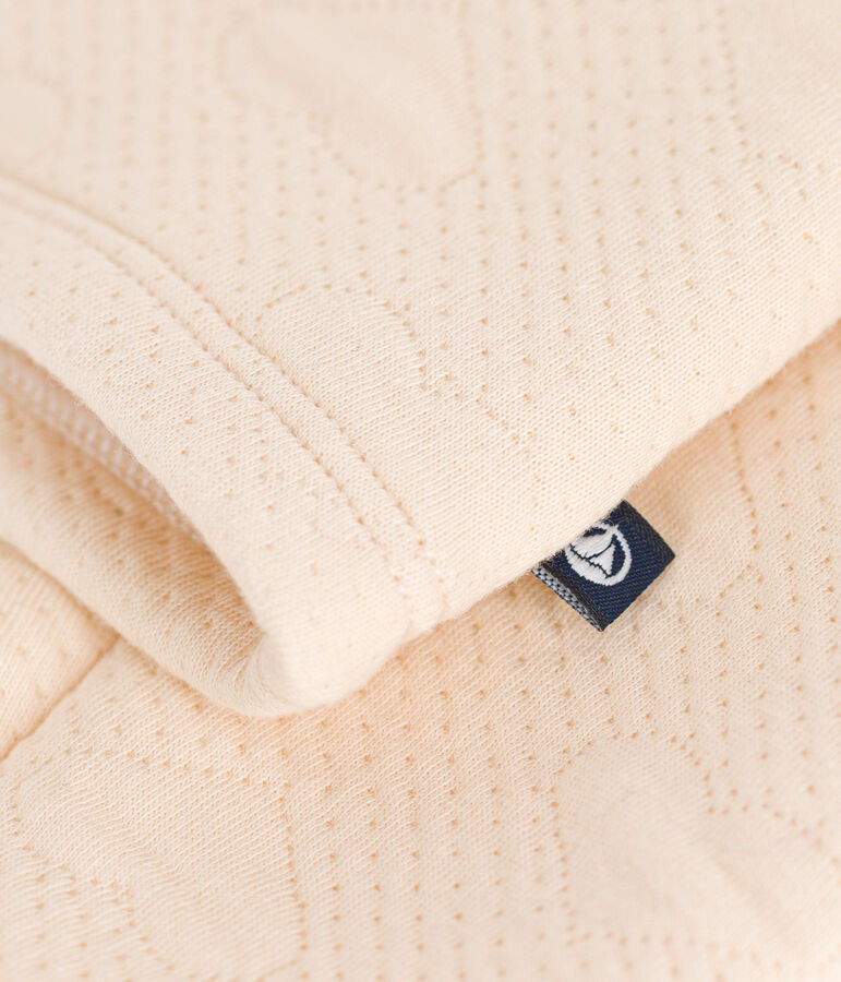 Girls' tube knit cardigan Ecru