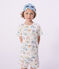 Children's short savannah print cotton fancy dress pyjamas MARSHMALLOW white/MULTICO white