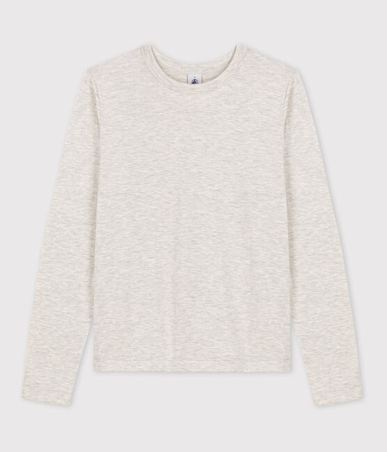 Women's Warm Iconic Round Neck Cotton T-Shirt BELUGA CHINE grey