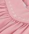 Babies' sleeveless plain cotton dress with embroidered details on the collar CHARME pink