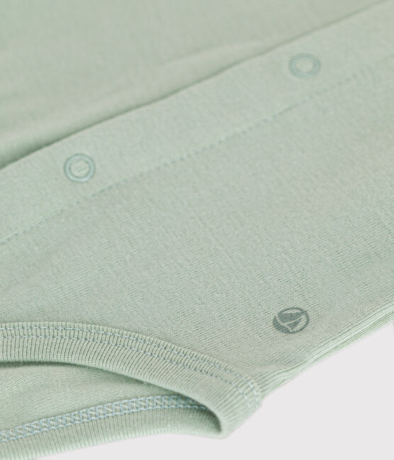 Babies' Long-Sleeved Bodysuit With a Collar HERBIER green