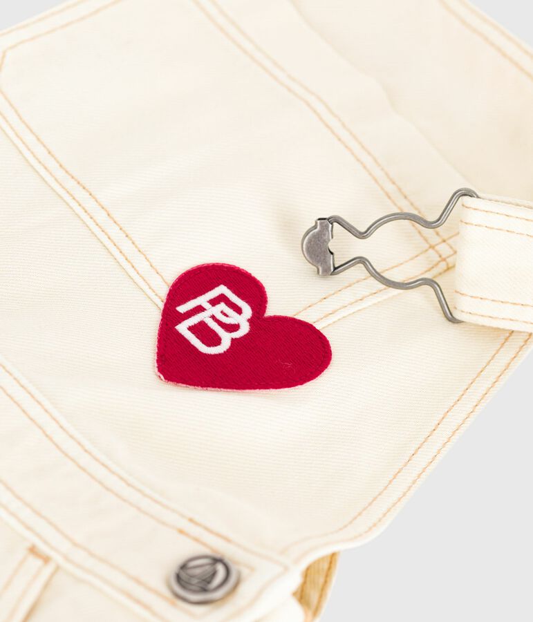 Children's plain denim dungarees Ecru