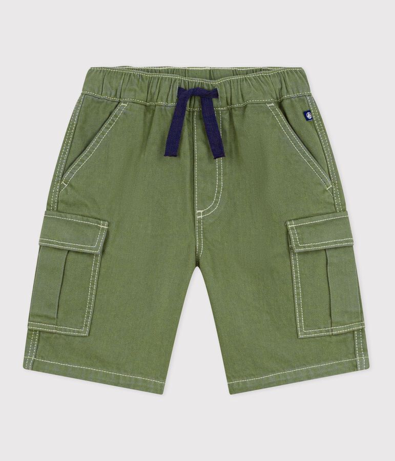 Children's cotton cargo Bermuda shorts OLIVINE green