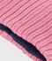 Babies' plain fleece-lined knitted snood pink