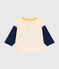 Babies' long-sleeved fine jersey T-shirt AVALANCHE white/MEDIEVAL