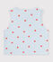Babies' sleeveless reversible cotton cardigan printed with hearts. white/multicolor