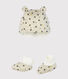 Baby Boys' Bonnet and Bootees Set in Wool and Cotton