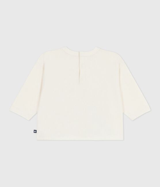 Babies' long-sleeved T-shirt with a cat design MILK blue/OLYMPIC