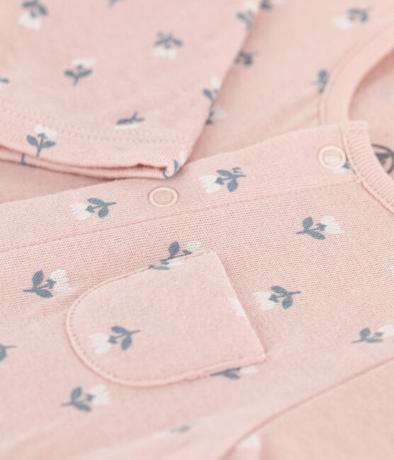 Babies' Tube Knit Bodysuit SALINE pink/MULTICO white