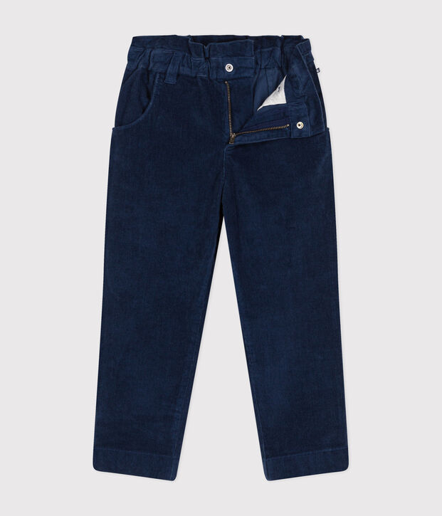 Girls' corduroy trousers blue