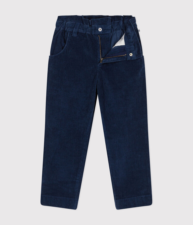 Girls' corduroy trousers blue