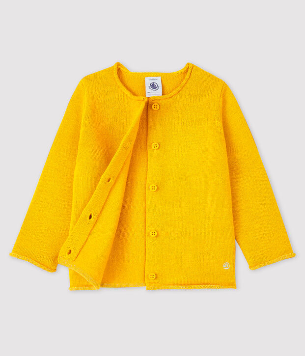 Baby girl's long-sleeved cardigan yellow