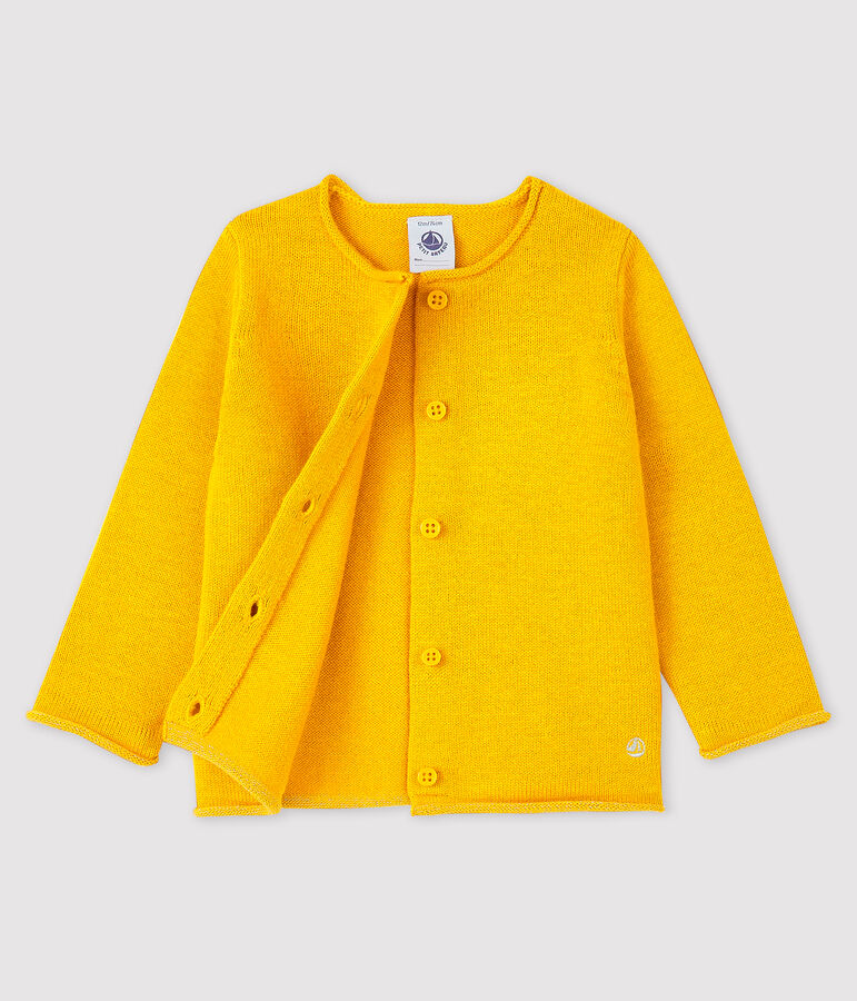 Baby girl's long-sleeved cardigan yellow