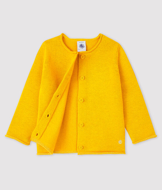 Baby girl's long-sleeved cardigan BOUDOR yellow