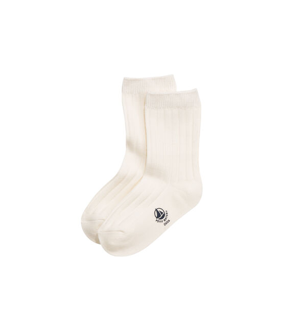 Boys' plain socks Coquille beige