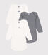 Babies' long sleeved cotton bodysuits - 3-pack