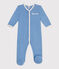 Babies' plain cotton pyjamas ALASKA blue