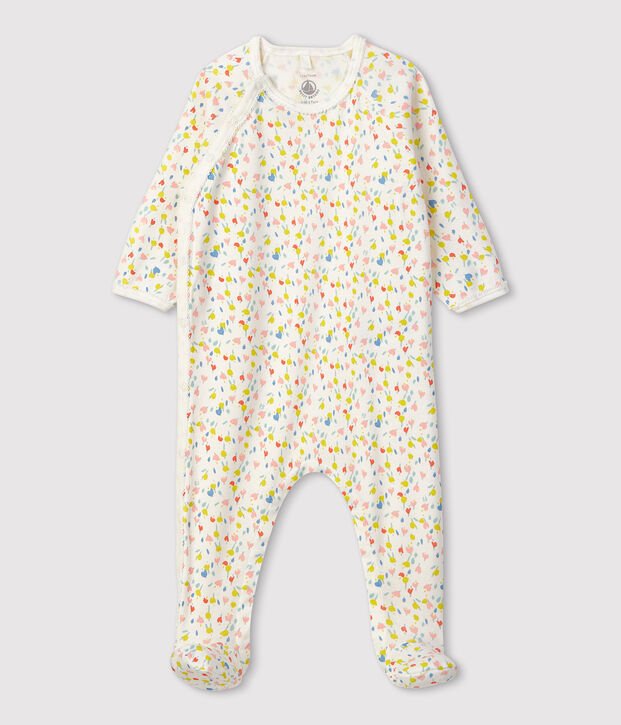 Babies' Floral Organic Cotton Sleepsuit white/multicolor