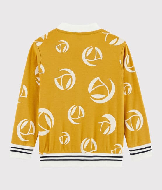 Boys' Zipped Sweatshirt BOUDOR yellow/MARSHMALLOW white