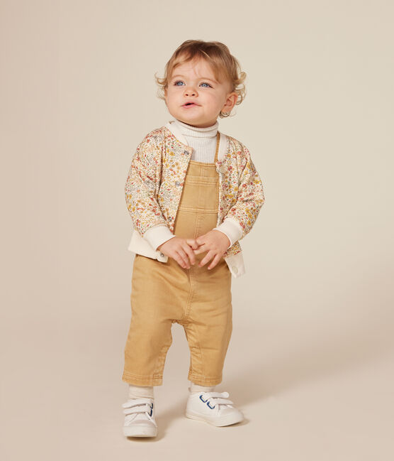 Babies' quilted tube knit cardigan AVALANCHE white/MULTICO