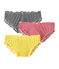 Set of 3 light cotton ruffled panties for woman LOT white